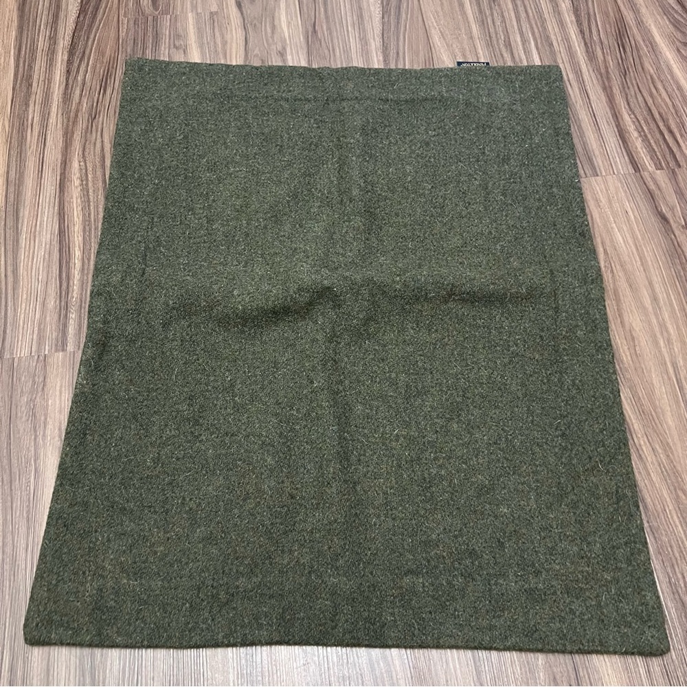 Olive Green Accent Pillow Cover - Unbranded Wool Blend